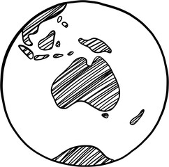 earth doodle freehand drawing.