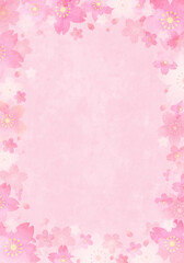 淡い桜の花のベクターイラストフレーム背景