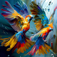 Obraz premium Colourful Birds Flying