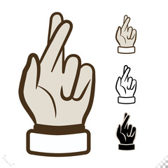 unisex crossed fingers is a hand gesture commonly used to wish for luck or lying