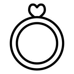 heart ring line icon