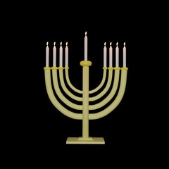 Hanukkah Front View 3D Rendering