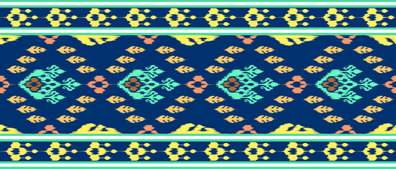 Ikat ethnic seamless pattern decoration design. Tribal native motif ornaments African American folk traditional embroidery vector. Aztec fabric carpet boho mandalas textile decor wallpaper 