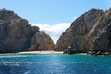 The view of Lover's Beach and the rock formation near Cabo San Lucas, Mexico