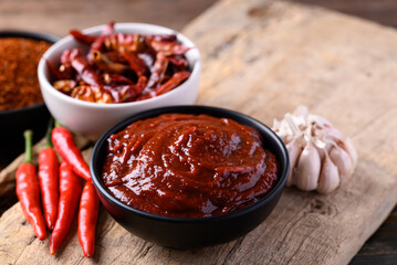 Gochujang (red chili paste), spicy and sweet fermented condiment in Korean food