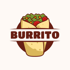Burrito logo template, suitable for restaurant, food truck and cafe