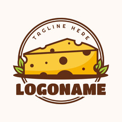 Cheese logo template, suitable for restaurant, cheese production and food industry logo