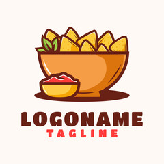 Nachos logo template, suitable for restaurant, food truck and cafe