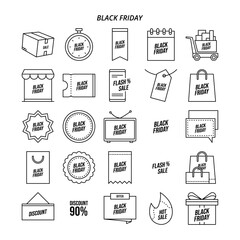 black friday icon set