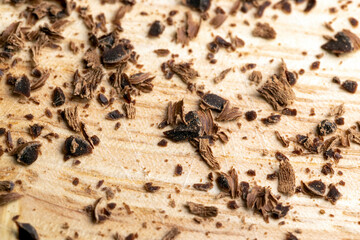 Sweet chocolate made of cocoa and sugar