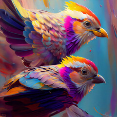 Colourful Birds Flying