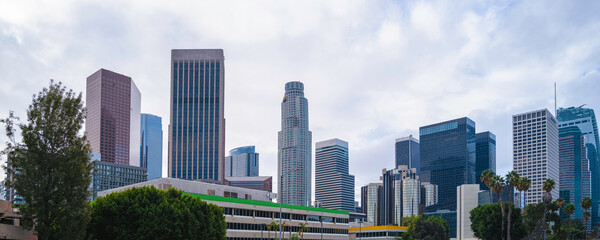 Los Angeles City, downtown, skyline, buildings, skyscrapers, cloudscape, panorama, California