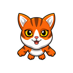 Cute orange tabby cat cartoon flying