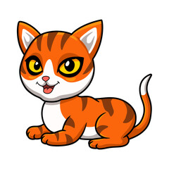 Cute orange tabby cat cartoon