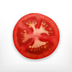 Tomato slice. Top view.