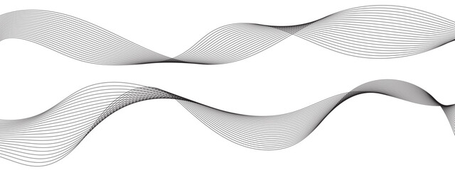 Abstract wavy gray blend liens design on white background. Digital frequency track equalizer. Vector illustration, Wavy stylized it make using blend tool.