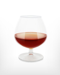 Glass of cognac. Vector icon