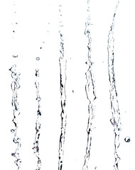 Shape form droplet of Water splashes into drop water line tube attack fluttering in air and stop...