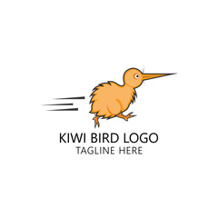 Modern Running Kiwi Bird Logo Design
