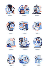 Fototapeta premium Online medical services mobile application consultation and prescription medicine professional doctor connecting and giving consultation for patient, telemedicine concept metaphor, health care program