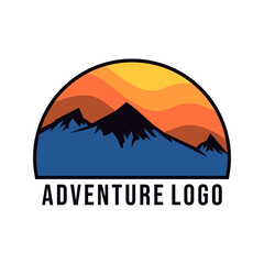 Mountain logo design template for adventure brand or outdoor activity