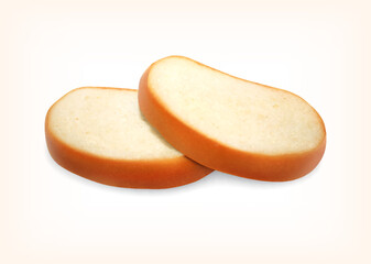 Slices of french loaf. Vector icon