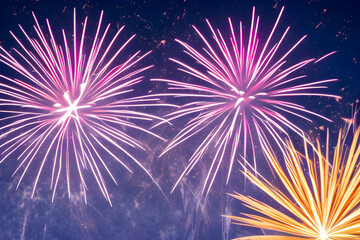Fototapeta premium fireworks in the night sky created with Generative AI