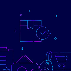 Order tracking gradient line icon, vector illustration