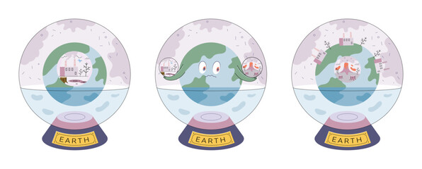 Climate change concept. Global warming design. Nature environment danger, energy business industr, climate change saving planet, air pollution. Temperature rising animal extinction. Environment Day
