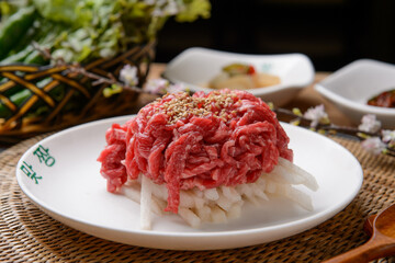 Korean style raw beef