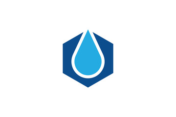 Polygon Water Drop Logo Design Template