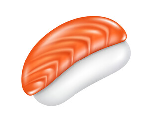 Sushi rice topped with salmon fillet