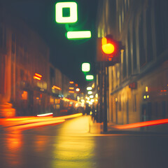 Fototapeta premium traffic in the city at night created with Generative AI