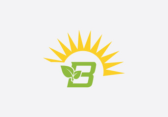 Green healthy leaf logo and Solar panel icon. Solar Energy symbol design and eco sun logo design image