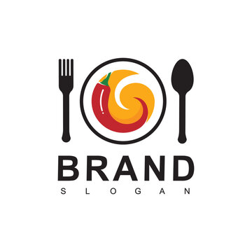 Spicy Food Logo Template Using Hot Chili Icon