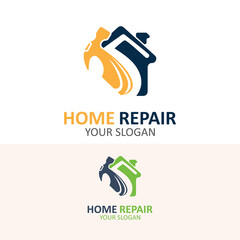 Home repair logo design vector with handyman service template