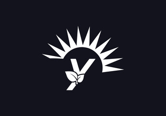 Green healthy leaf logo and Solar panel icon. Solar Energy symbol design and eco sun logo design image