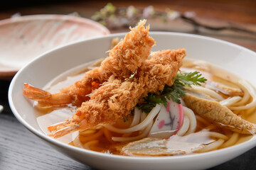 Fried shrimp udon