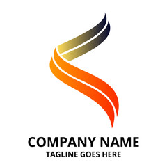 Colorful Abstract Ribbon Logo Design Template. Vector Illustration