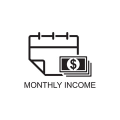 Fototapeta na wymiar monthly income icon , business icon