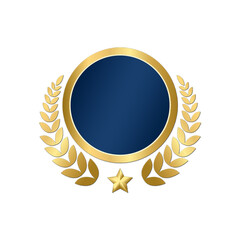 award icon golden blue modern icon design