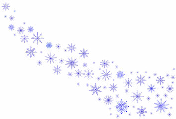 Winter holiday background with snow and flying snowflakes. For greeting cards, layouts, backgrounds, invitations