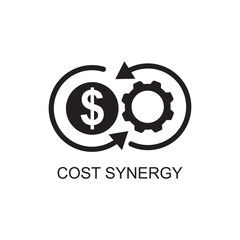 cost synergy icon , business icon