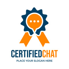 Certified Chat Logo Vector.
