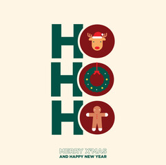 Typography Christmas poster celebration