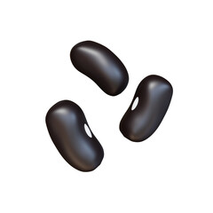 3D Illustration Black Beans