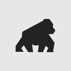Gorilla simple silhouette logo designs 