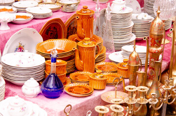 oriental market with outlandish goods