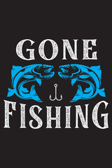 Typography vector fishing t-shirt design, funny typography with lovely fish on fishing rod.