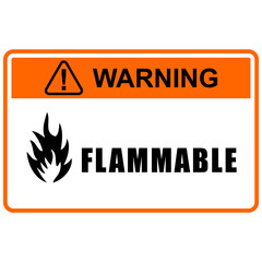 Warning, Flammable label and sticker vector
